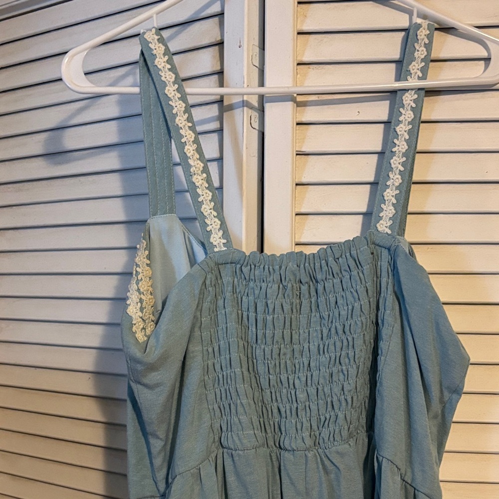 LindyBop Light Blue Lace-Trim Sundress - Picture 4 of 5